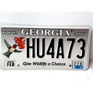 Georgia License Plates Expire Peach Wildlife Hummingbird Crafts Man Cave Three